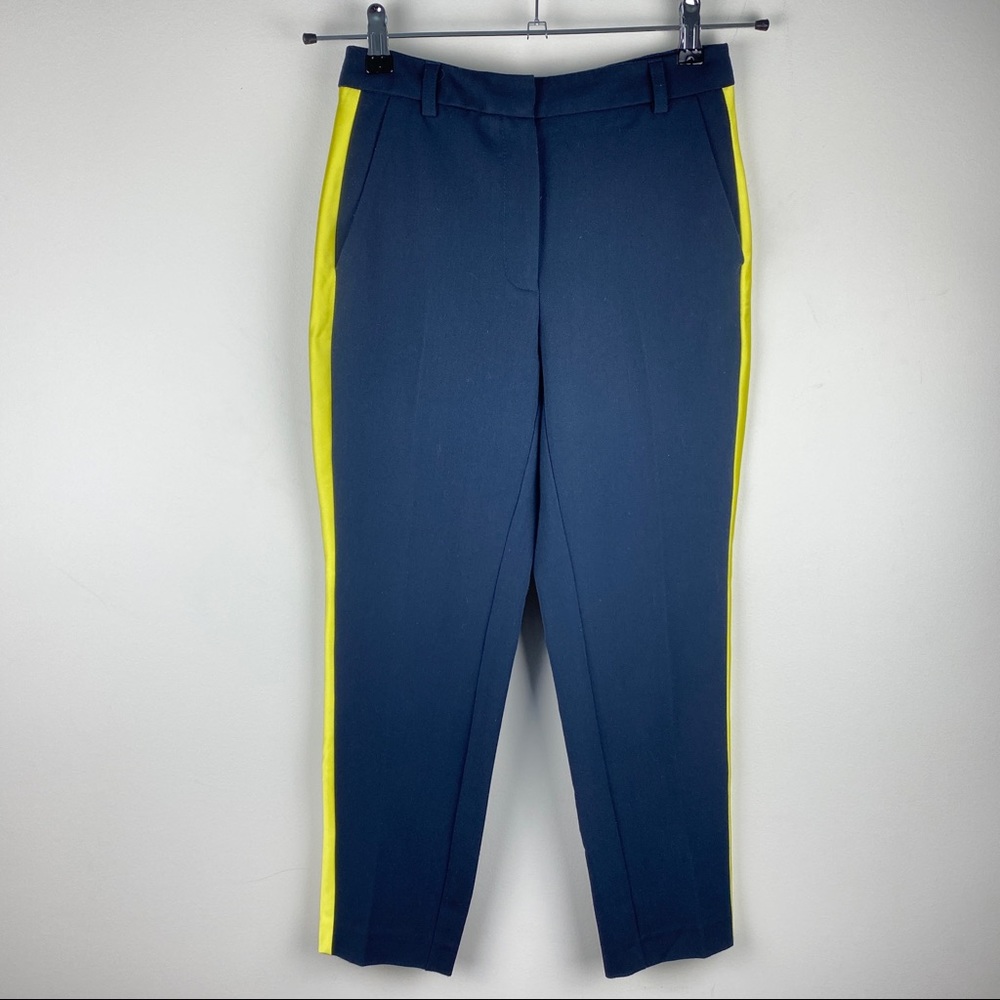 Millie Mackintosh Women's Tuxedo Pants Ankle Black/Yellow Satin UK Size 6